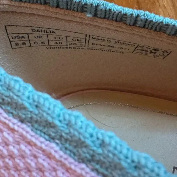 Vionic Dahlia Knit Ballet Flats Pink Teal | Comfort Shoes | Size 8.5 - Picture 5 of 7